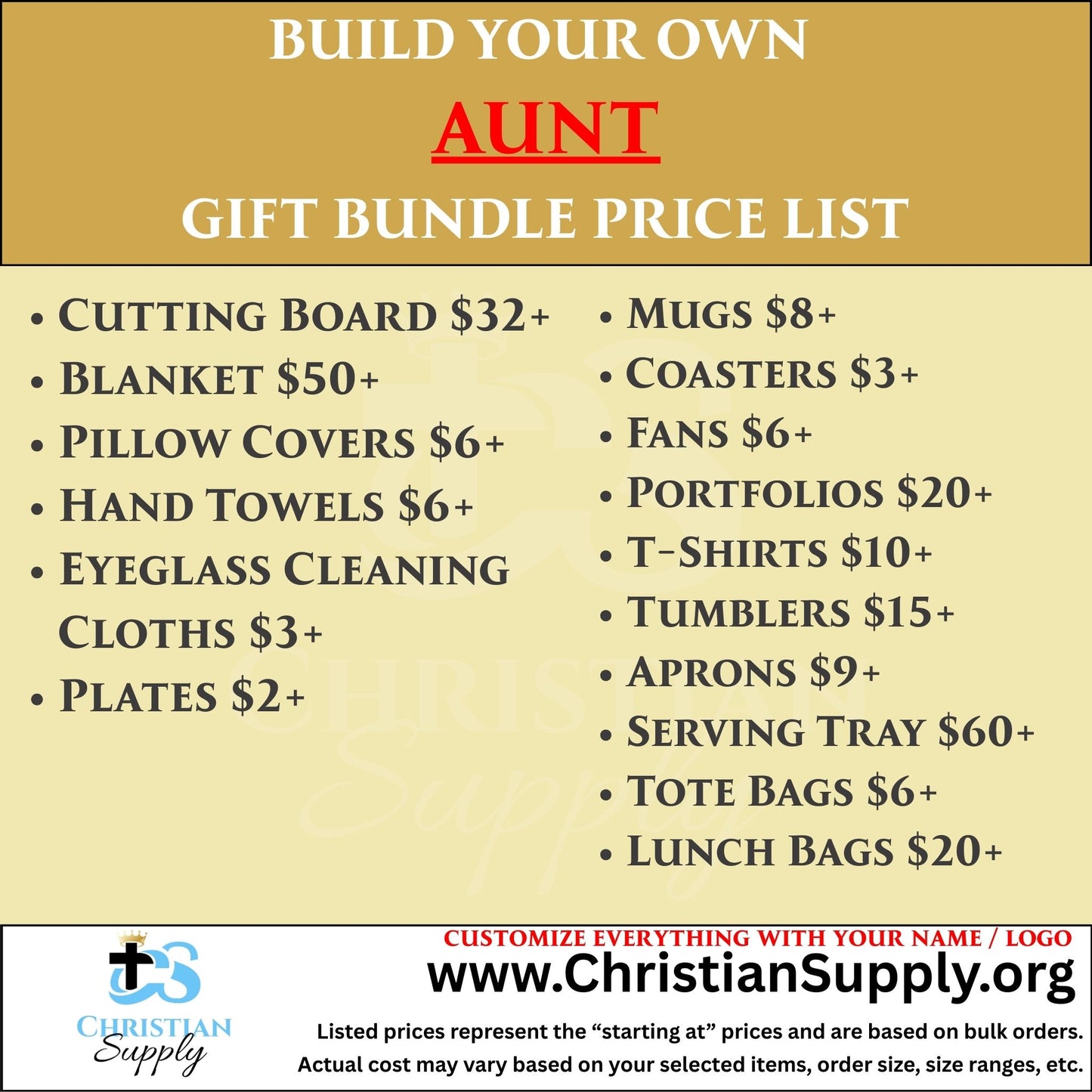 aunt gift bundle | personalized keepsakes and custom apparel for the favorite aunt