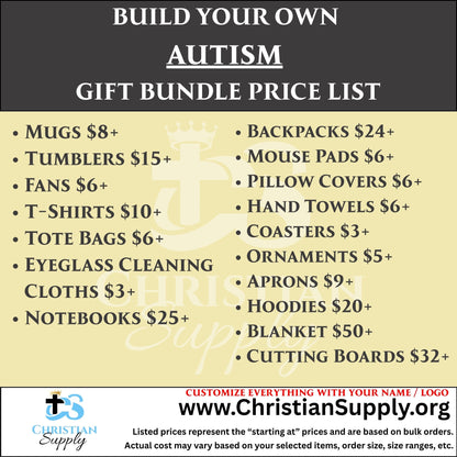 Autism Awareness Gift Bundle | Personalized Apparel and Custom Keepsakes for Supporters and Advocates