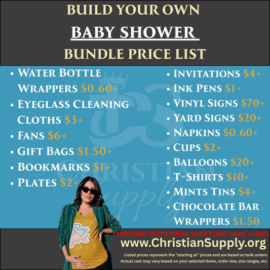 Custom Baby Shower Bundle | Personalized Favors and Décor for Gender Reveals and Celebrations