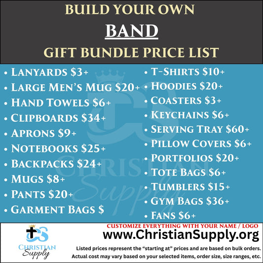Band Gift Bundle | Custom Apparel and Personalized Accessories for Music Groups and Performers
