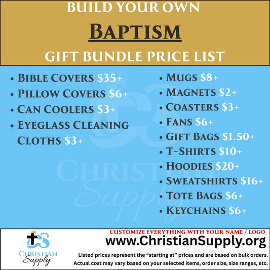 Custom Baptism Gift Bundle | Personalized Keepsakes and Apparel for New Believers and Faith Milestones