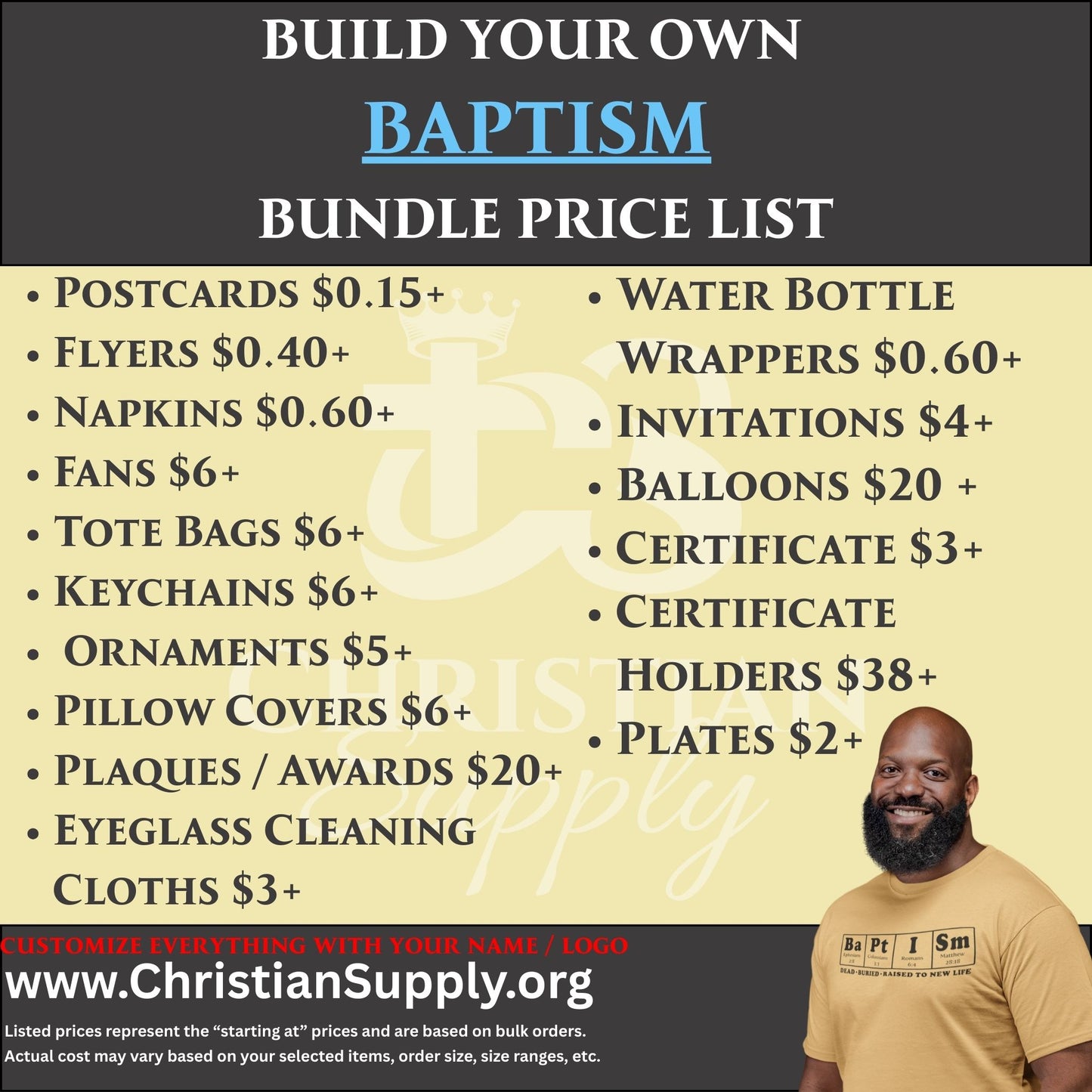 baptism gift bundle | personalized celebration favors and keepsakes for church ceremonies