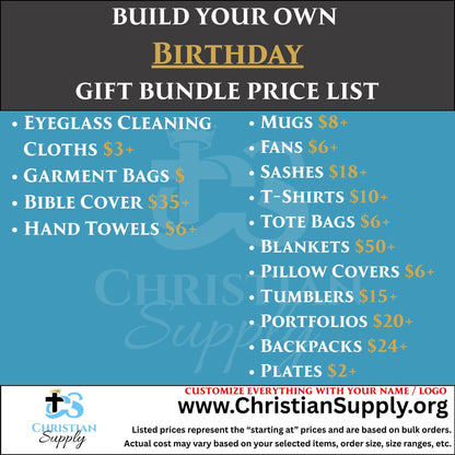 Custom Birthday Gift Bundle | Personalized Christian Celebration Gifts and Keepsakes for All Ages