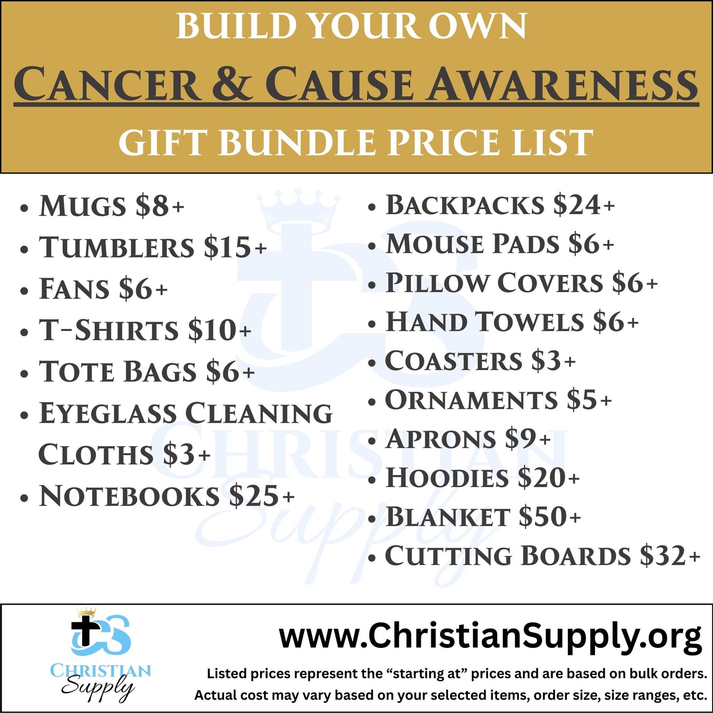 cancer and cause awareness gift bundle | personalized support and fundraising gifts for health and advocacy