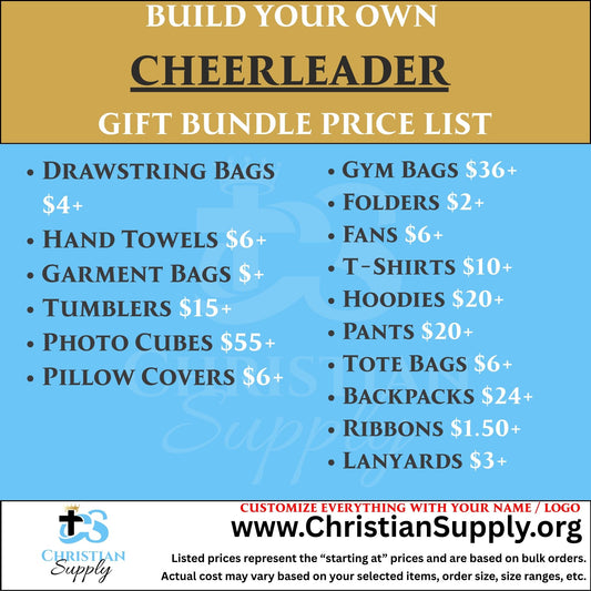 Custom Cheerleader Gift Bundle | Personalized Spirit Accessories and Apparel for Cheer Teams