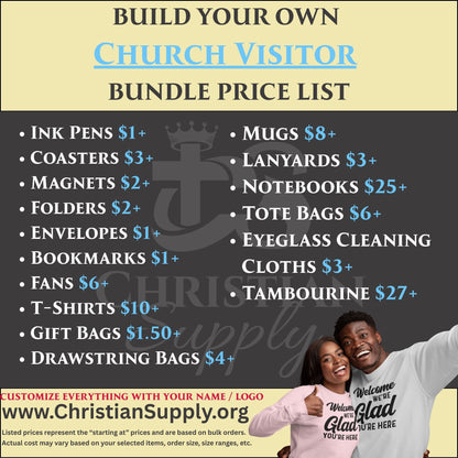 Custom Church Visitor Bundle | Personalized Welcome Gifts for First Time Guests and Church Hospitality Teams