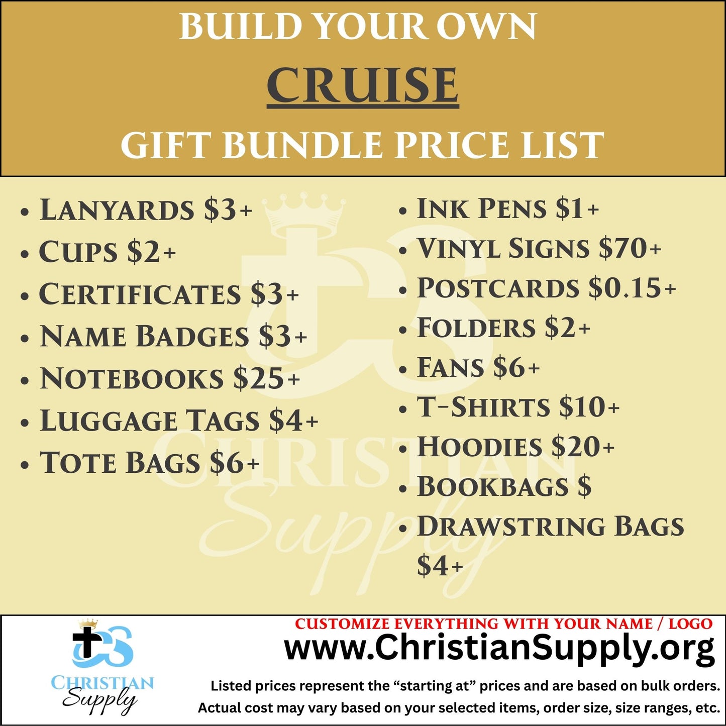 cruise gift bundle | custom apparel and personalized travel accessories for group cruises