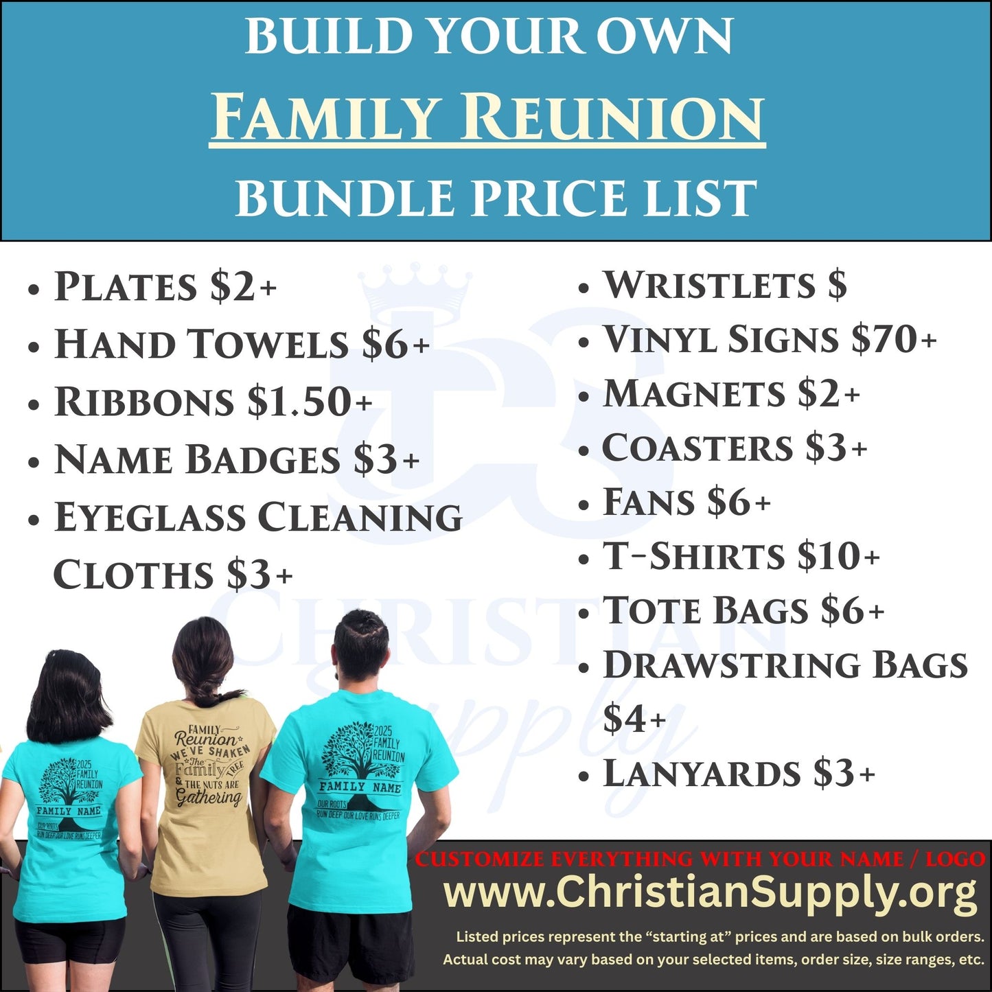 family reunion gift bundle | personalized apparel, accessories & keepsakes for your family gathering