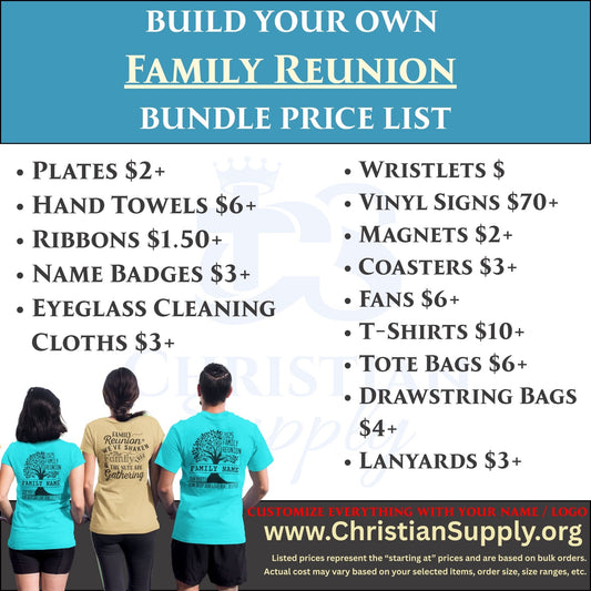 Family Reunion Gift Bundle | Personalized Apparel, Accessories & Keepsakes for Your Family Gathering