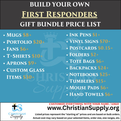 First Responders Gift Bundle | Custom Appreciation Gifts for Firefighters, EMTs, Nurses, and Police