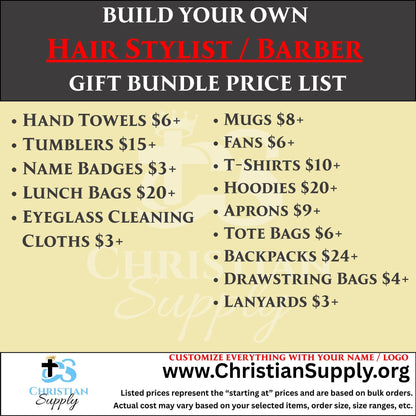 Custom Hair Stylist and Barber Gift Bundle | Personalized Salon and Barber Shop Gifts for Professionals