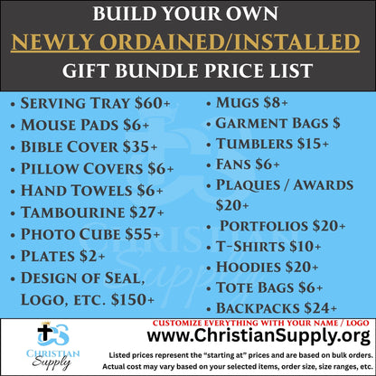 Custom Newly Ordained or Installed Gift Bundle | Personalized Ministry Gifts for New Pastors and Church Leaders