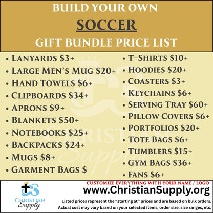 Soccer Gift Bundle | Personalized Apparel and Custom Team Keepsakes for Players and Coaches