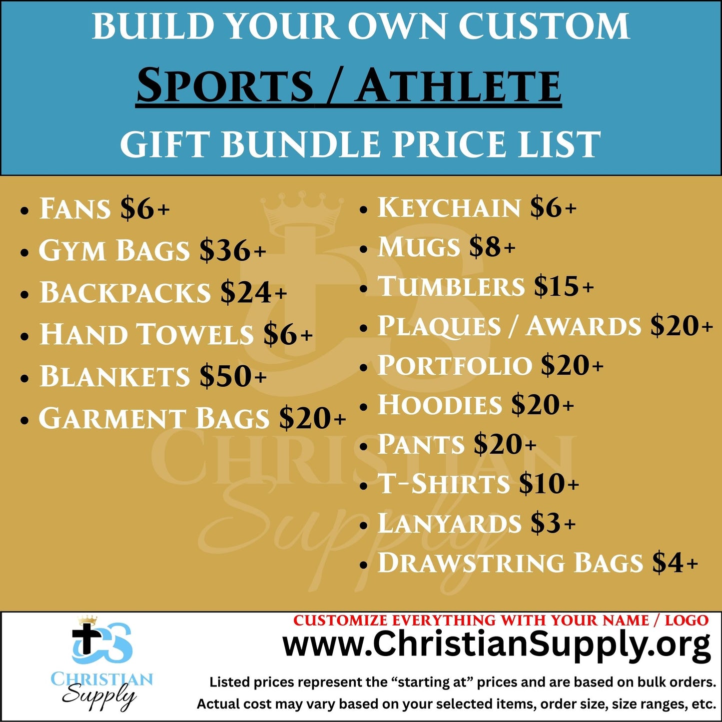 custom sports and athlete gift bundle | personalized apparel and accessories for student and team athletes
