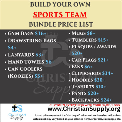 Custom Sports Team Bundle | Personalized Gear and Team Spirit Gifts for Athletes, Coaches, and Supporters