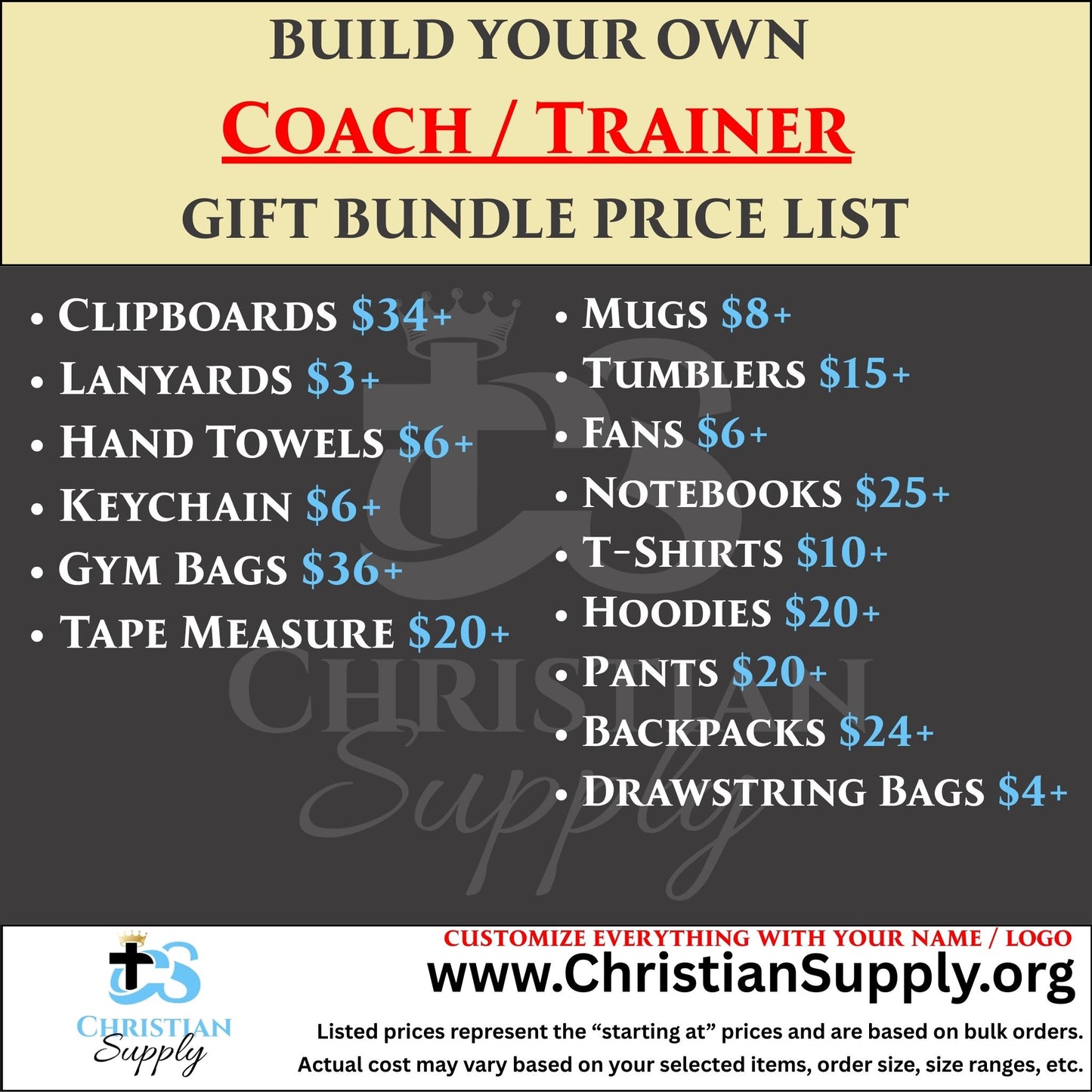 custom coach and trainer gift bundle | personalized fitness apparel and accessories for gym instructors