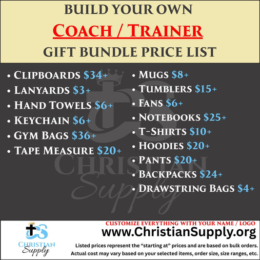 Custom Coach and Trainer Gift Bundle | Personalized Fitness Apparel and Accessories for Gym Instructors